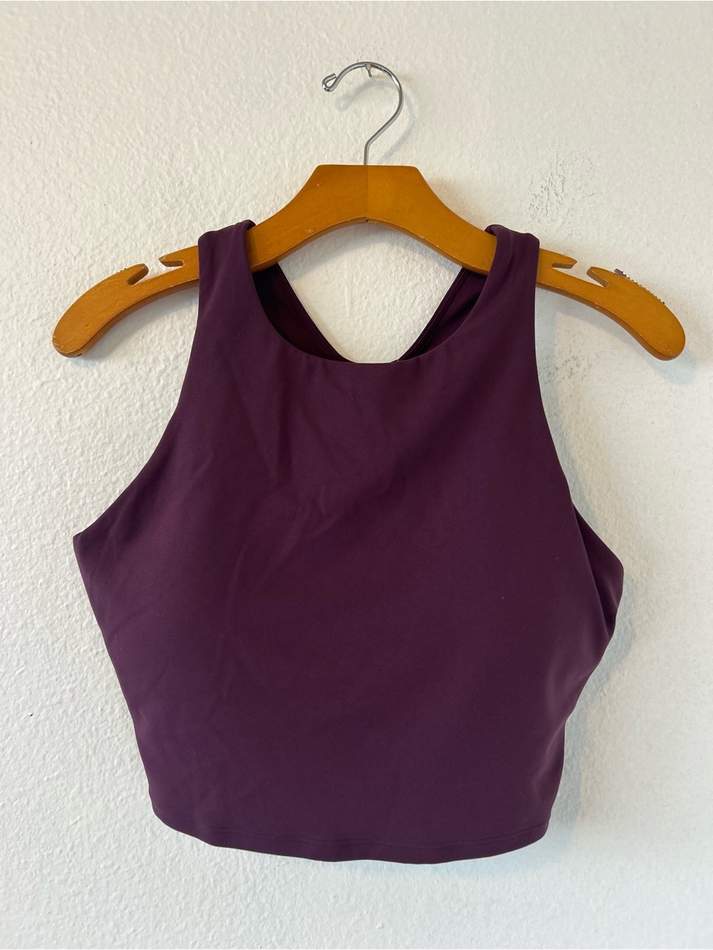 CRZ Yoga High Neck Crop Tank Top in Deep Purple Size L